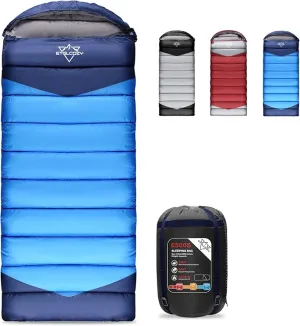 0 Degree Winter Sleeping Bags for Adults, Cold Weather Portable Lightweight 3-4 Season Camping Sleeping Bags for Kids Girls Boys with Draft Tubes, 33.5in Wide Fits up to 6ft 6in Tall