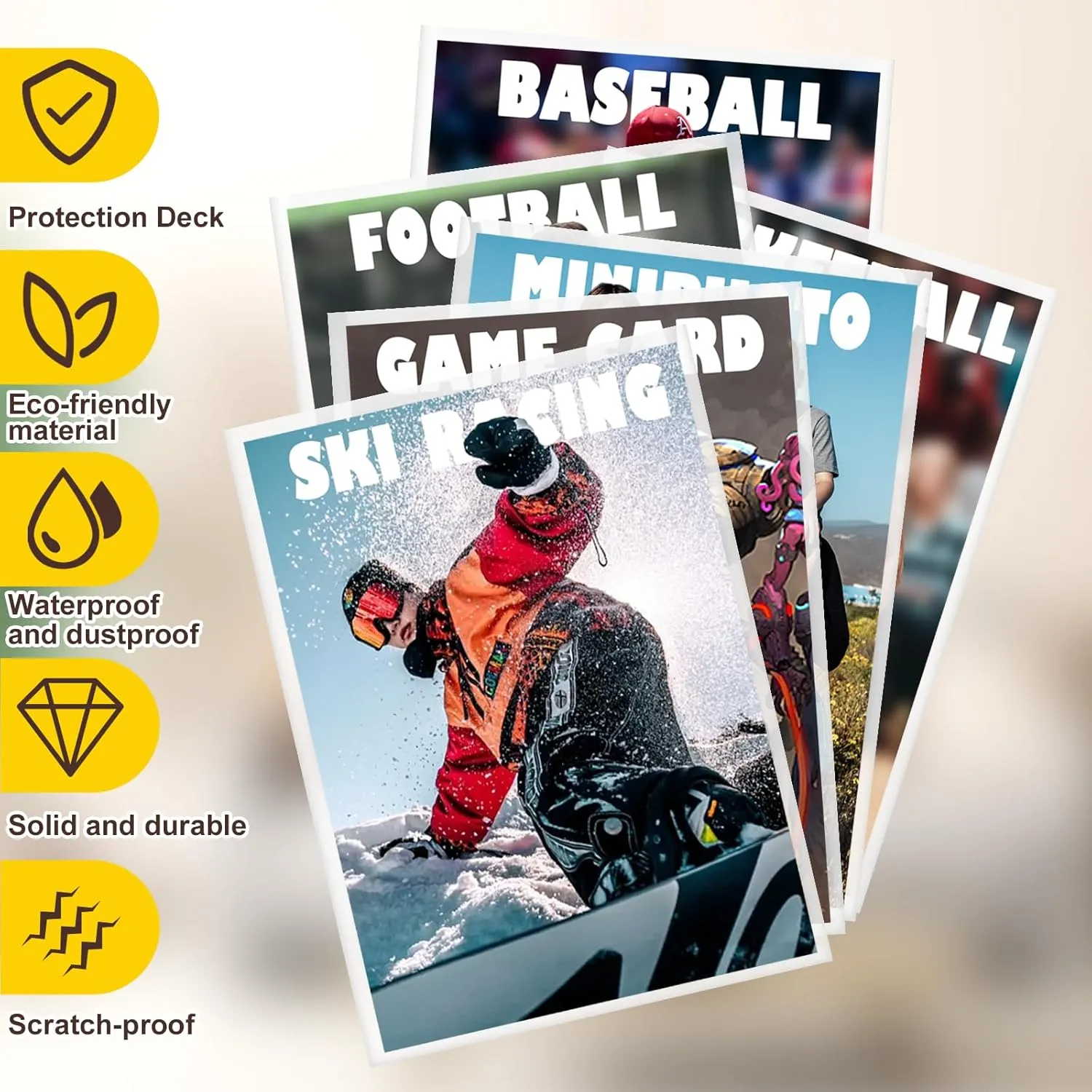 100 Counts Card Sleeves Top Loaders for Trading Cards, Penny Soft Sleeves Baseball Card Sleeve Protectors Fit for Sports,Football,Game Cards