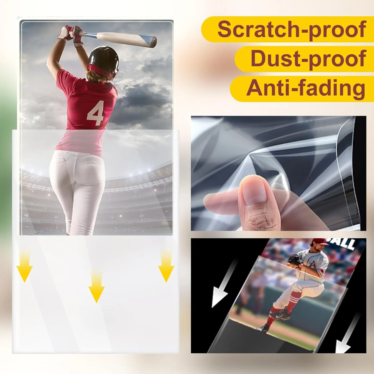 100 Counts Card Sleeves Top Loaders for Trading Cards, Penny Soft Sleeves Baseball Card Sleeve Protectors Fit for Sports,Football,Game Cards