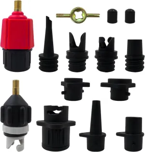 2025 New Inflatable SUP Pump Adaptor, Paddle Board SUP Valve Adapter with 9 Standard Conventional Air Pump Nozzles for Inflatables SUP Inflator Adapter Inflatable Boat Paddle Board SUP Board