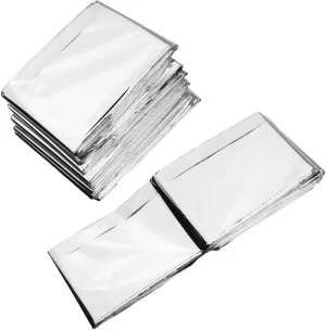 5pcs Emergency Survival Blanket Reflective Thermal Blanket for Outdoor Use Silver Camping Hiking and Emergency Situations