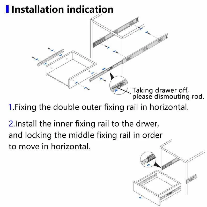AOLISHENG Load Capacity 120Kg Heavy Duty Drawer  Runners A2053, 1pair