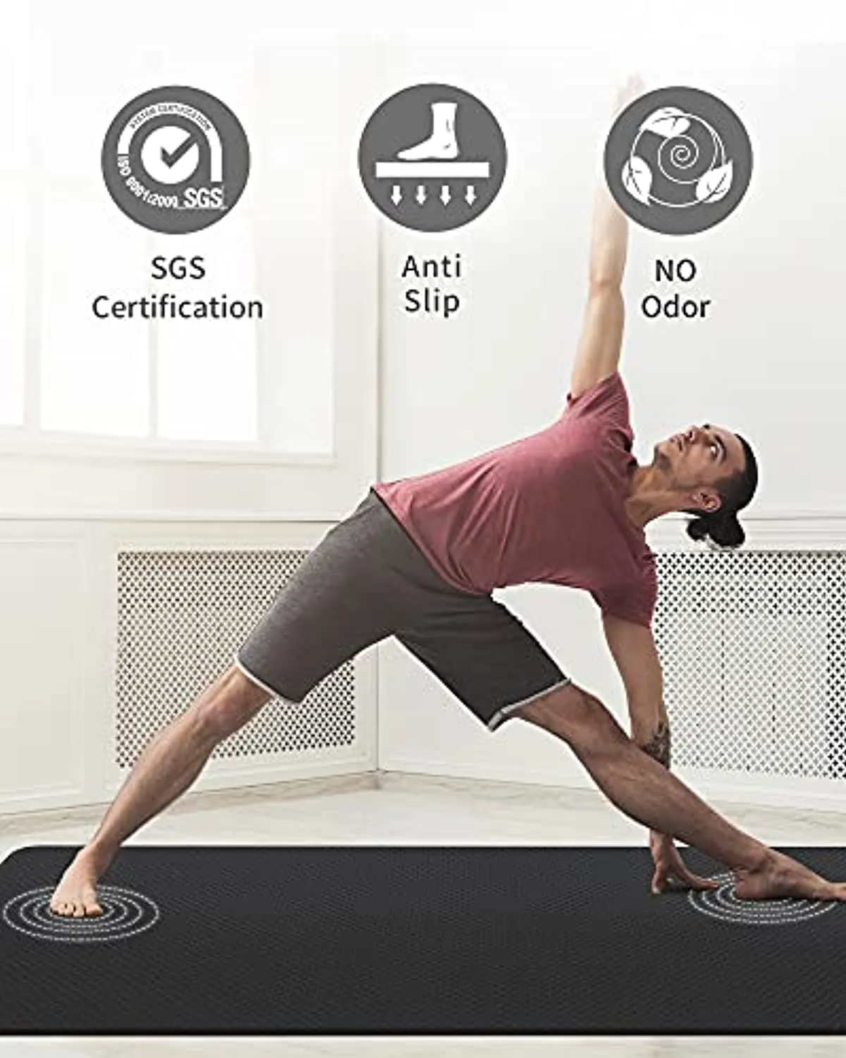 CAMBIVO Extra Wide Yoga Mat for Women and Men (72"x 32"x 1/4"), Eco-Friendly SGS Certified, Large TPE Exercise Fitness Mat for Yoga, Pilates, Workout