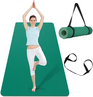 CAMBIVO Extra Wide Yoga Mat for Women and Men (72"x 32"x 1/4"), Eco-Friendly SGS Certified, Large TPE Exercise Fitness Mat for Yoga, Pilates, Workout