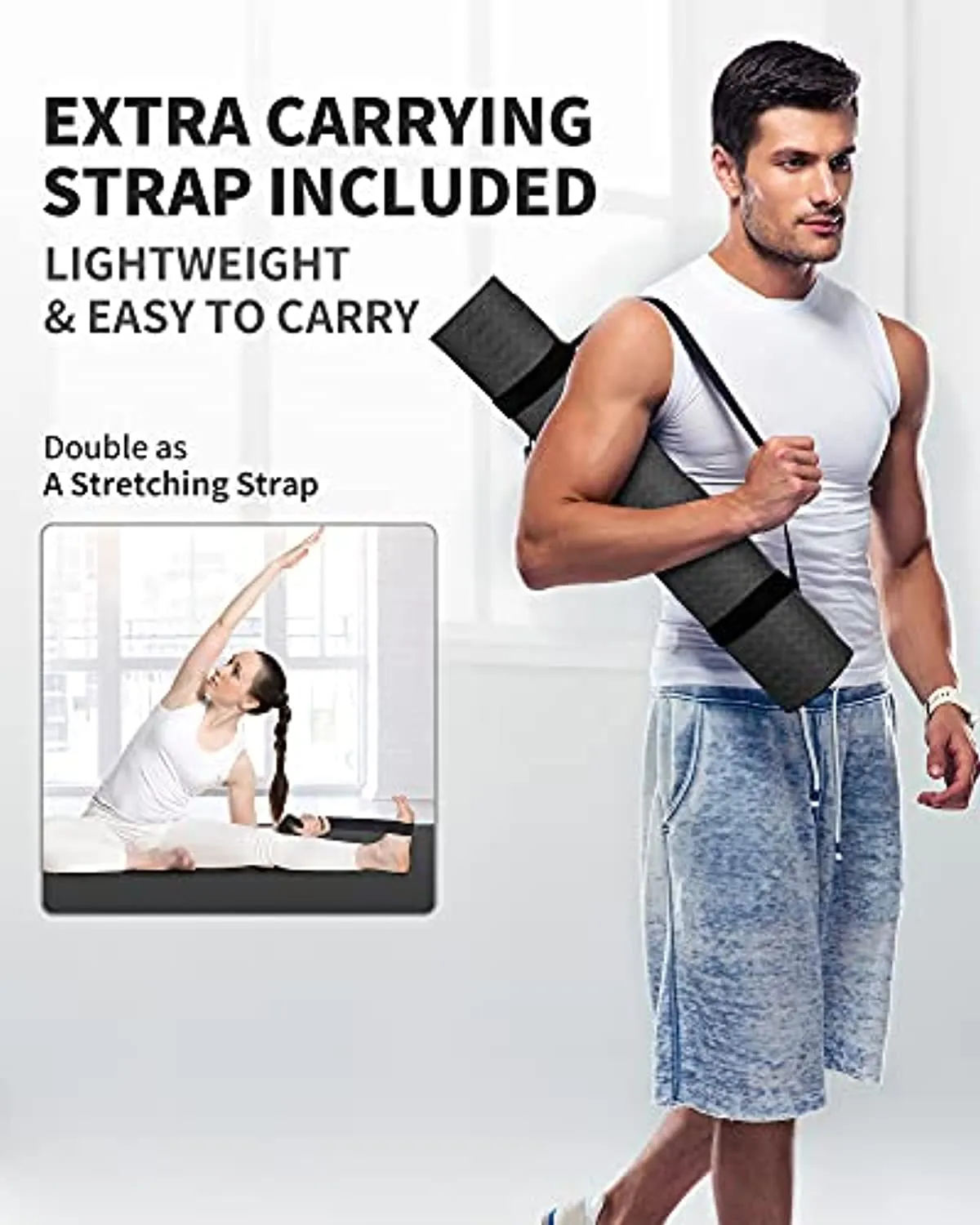 CAMBIVO Extra Wide Yoga Mat for Women and Men (72"x 32"x 1/4"), Eco-Friendly SGS Certified, Large TPE Exercise Fitness Mat for Yoga, Pilates, Workout