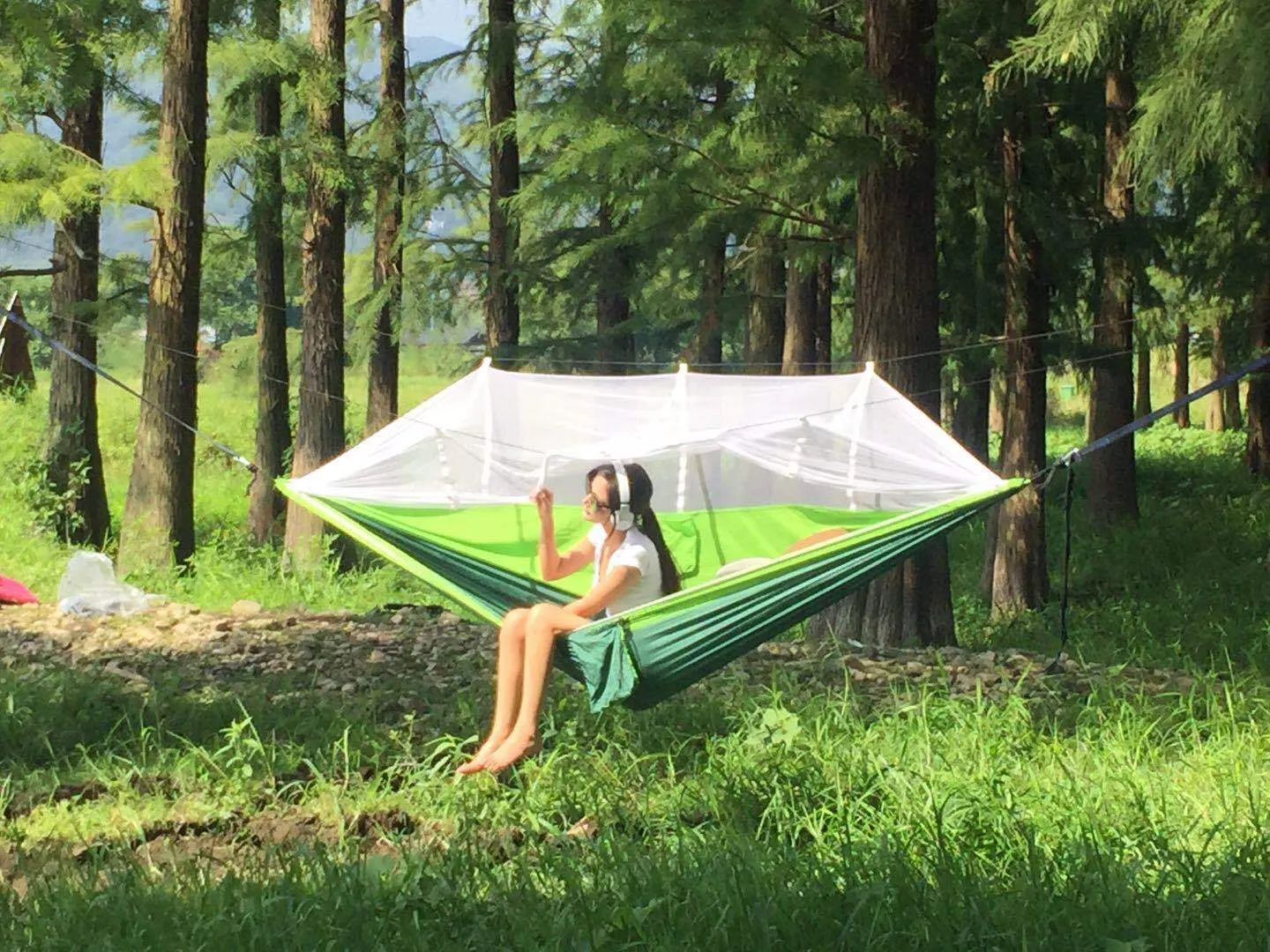 Camping Hammock Outdoor Umbrella with Mosquito Net Anti-Mosquito Nylon Single Double Camping