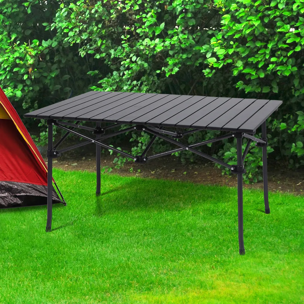 Camping Table Folding Aluminium Portable Outdoor Picnic Garden - Black