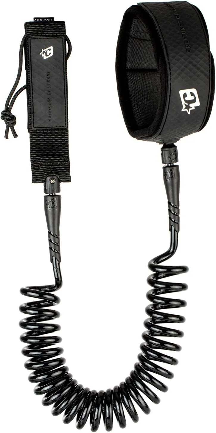 Creatures of Leisure Reliance Sup Knee Coil 10Ft Leash Black 10'0"