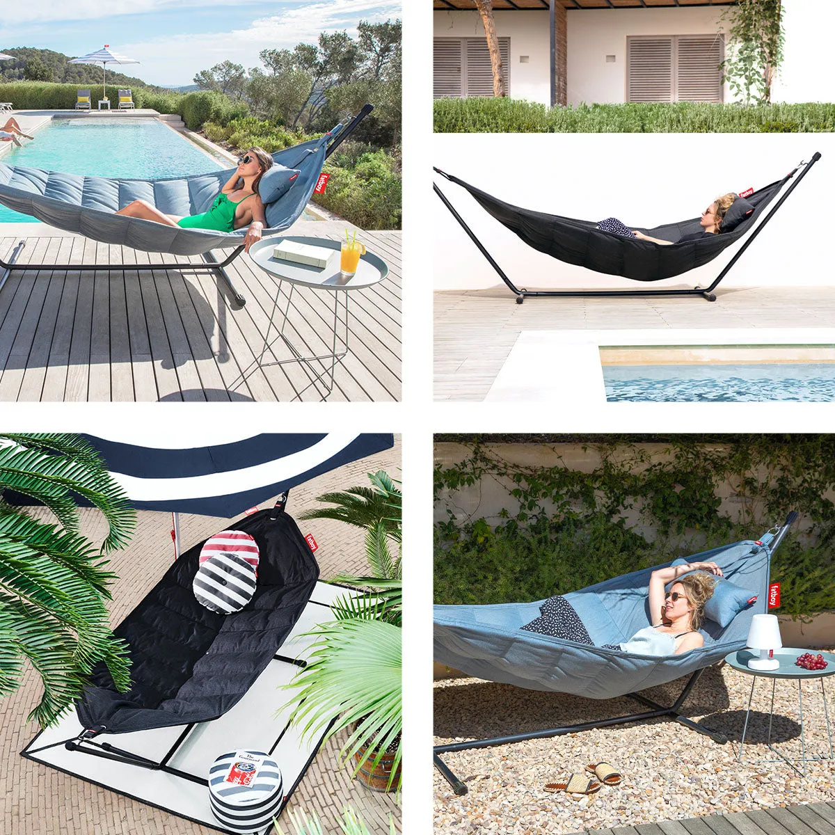 Fatboy Superb Hammock Swing and Stand with Pillow (Grey Taupe)