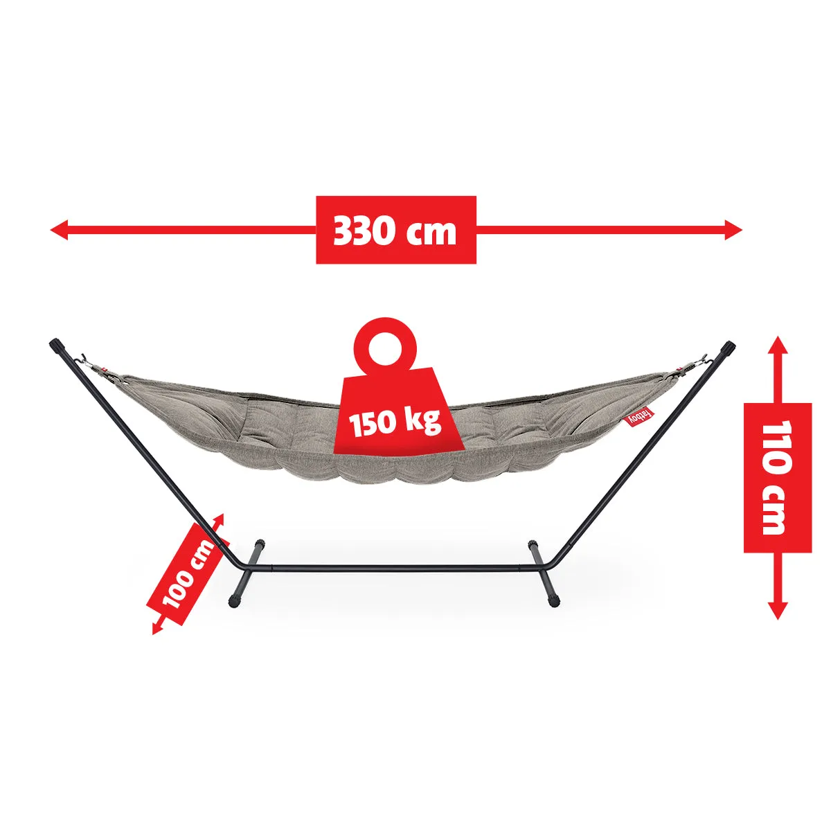 Fatboy Superb Hammock Swing and Stand with Pillow (Grey Taupe)
