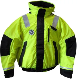 First Watch AB-1100 Flotation Bomber Jacket - Hi-Vis Yellow/Black - Large