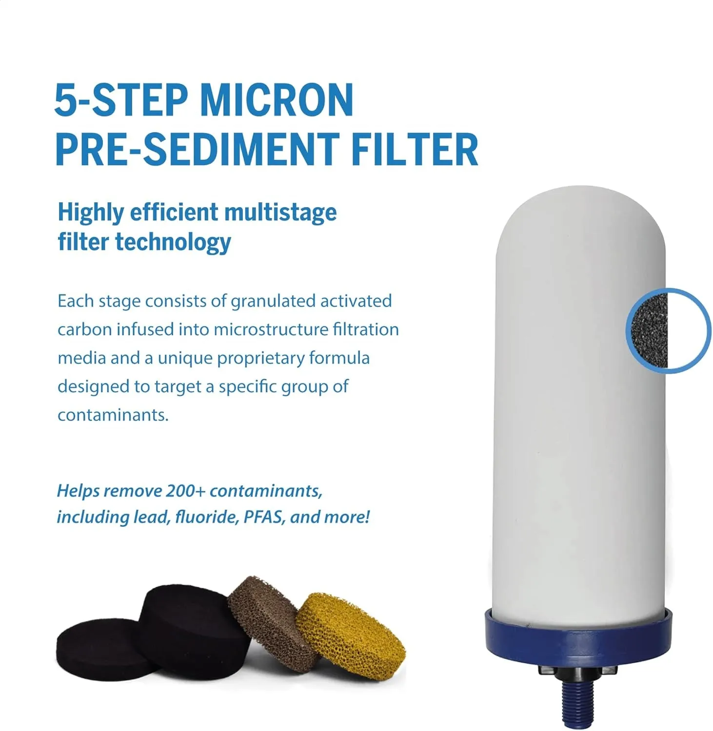 G-Series 7-Inch Gravity Filter Replacement 1-Pack - ® & Berkey® Gravity Water Filtration Systems Compatible - NSF-42 Certified