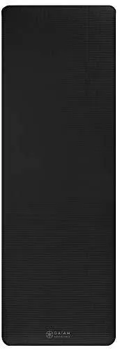 Gaiam Essentials Thick Yoga Mat Fitness & Exercise Mat with Easy-Cinch Yoga Mat Carrier Strap (72"L x 24"W x 2/5 Inch Thick)