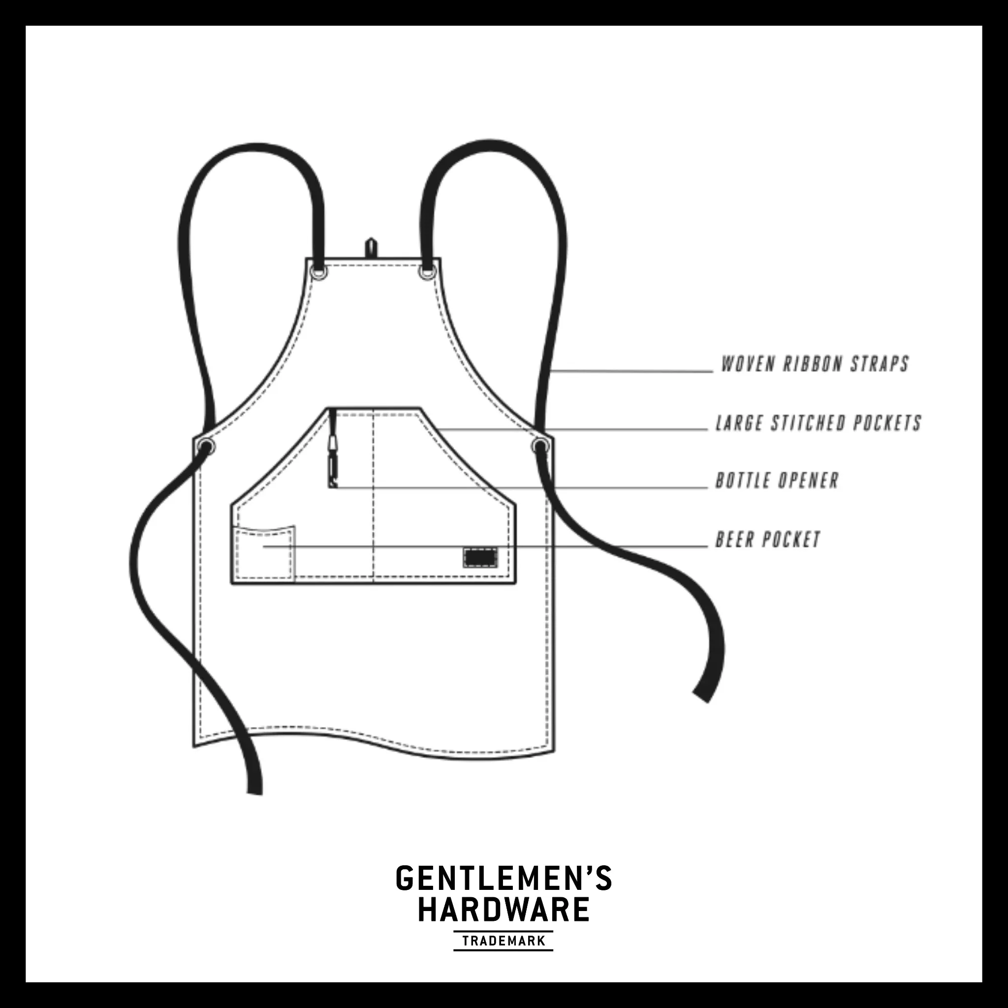 Gentlemen's Hardware BBQ Utility Apron & Bottle Opener