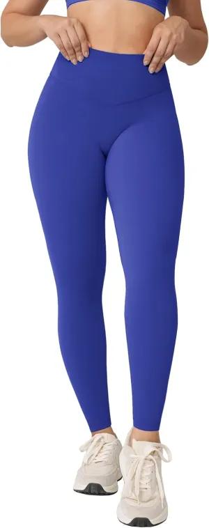 Hugcurve No Front Seam Full Length High Waisted Workout Leggings for Women Buttery Yoga Pants Athletic Tights - 28''