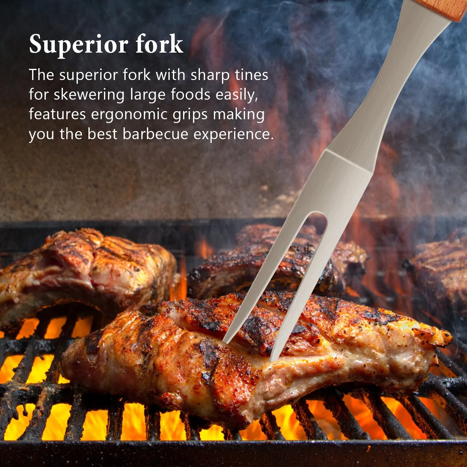 IMAGE BBQ Accessories Grilling Tools,Stainless Steel BBQ Tools Grill Tools Set for Cooking, Backyard Barbecue & Outdoor Camping Gift for Man Dad Women Barbecue Enthusiasts Set of 4