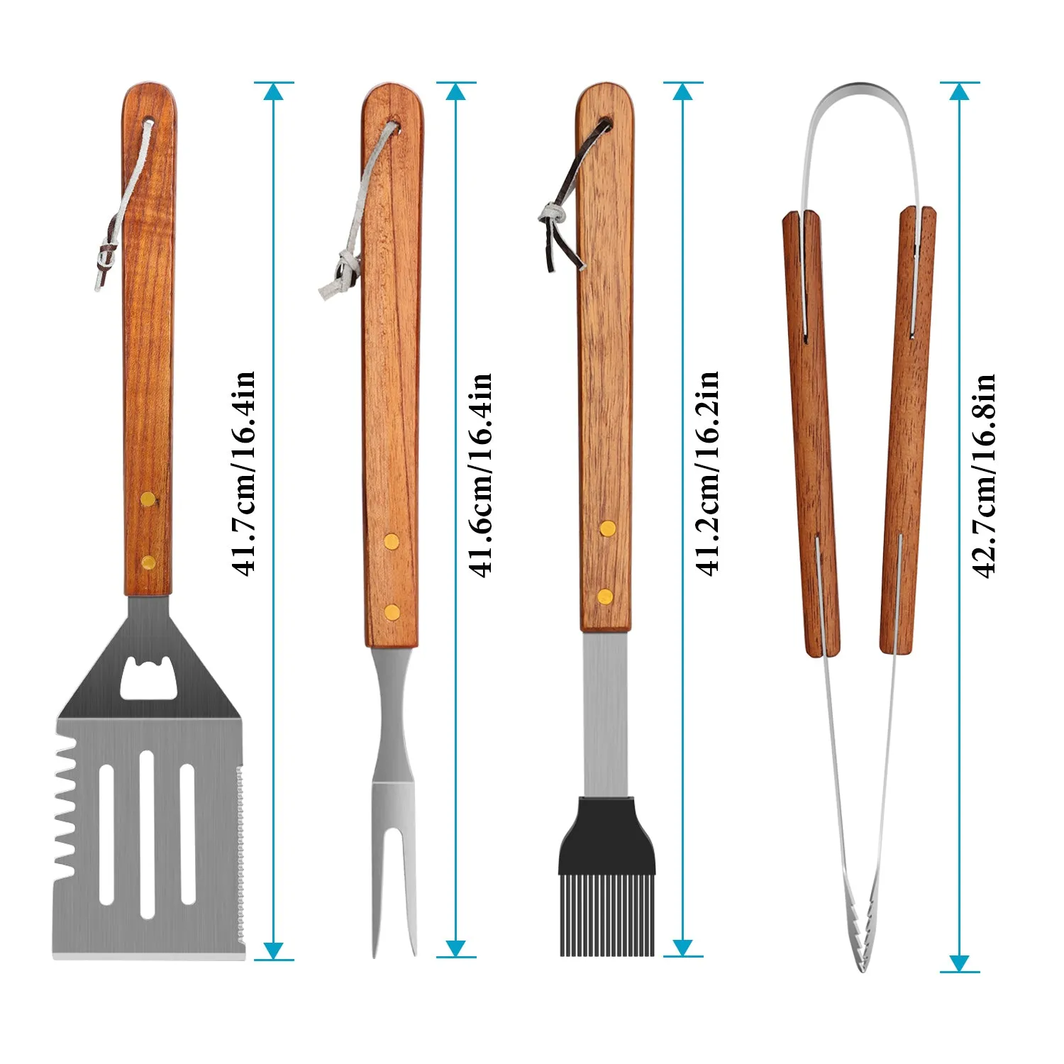 IMAGE BBQ Accessories Grilling Tools,Stainless Steel BBQ Tools Grill Tools Set for Cooking, Backyard Barbecue & Outdoor Camping Gift for Man Dad Women Barbecue Enthusiasts Set of 4