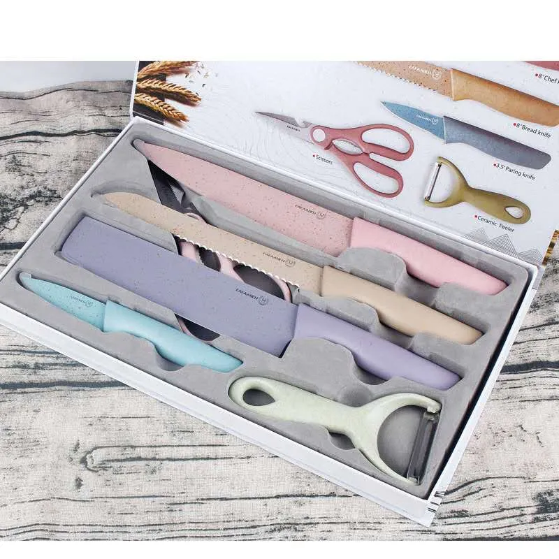 Italian Coated Stainless Steel(4296) - 6 PCs Knife Set