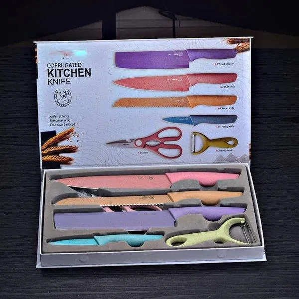 Italian Coated Stainless Steel(4296) - 6 PCs Knife Set