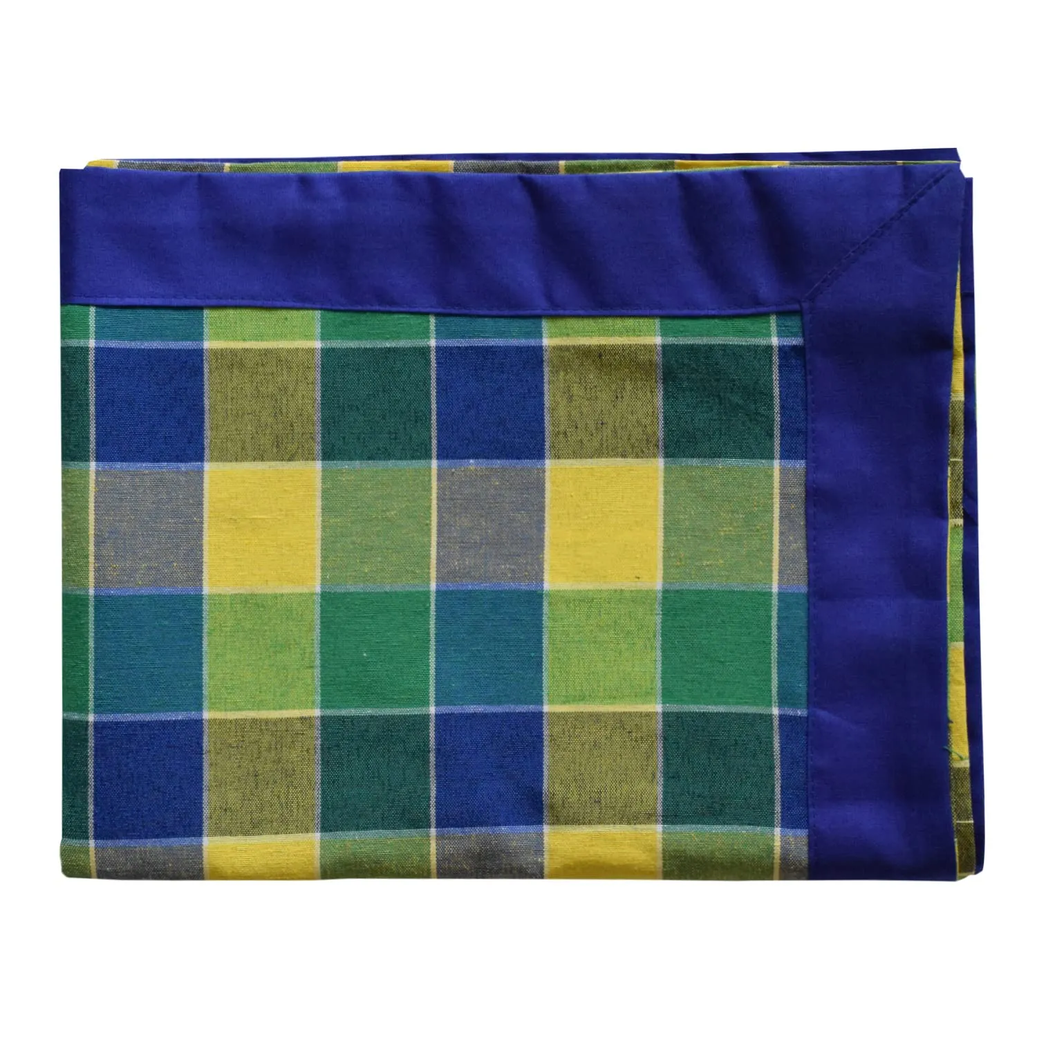 Kuber Industries Check Print Cotton Center Table Cover/Table Cloth for Home Decorative Luxurious 4 Seater, 60"x40" (Green) 54KM4257