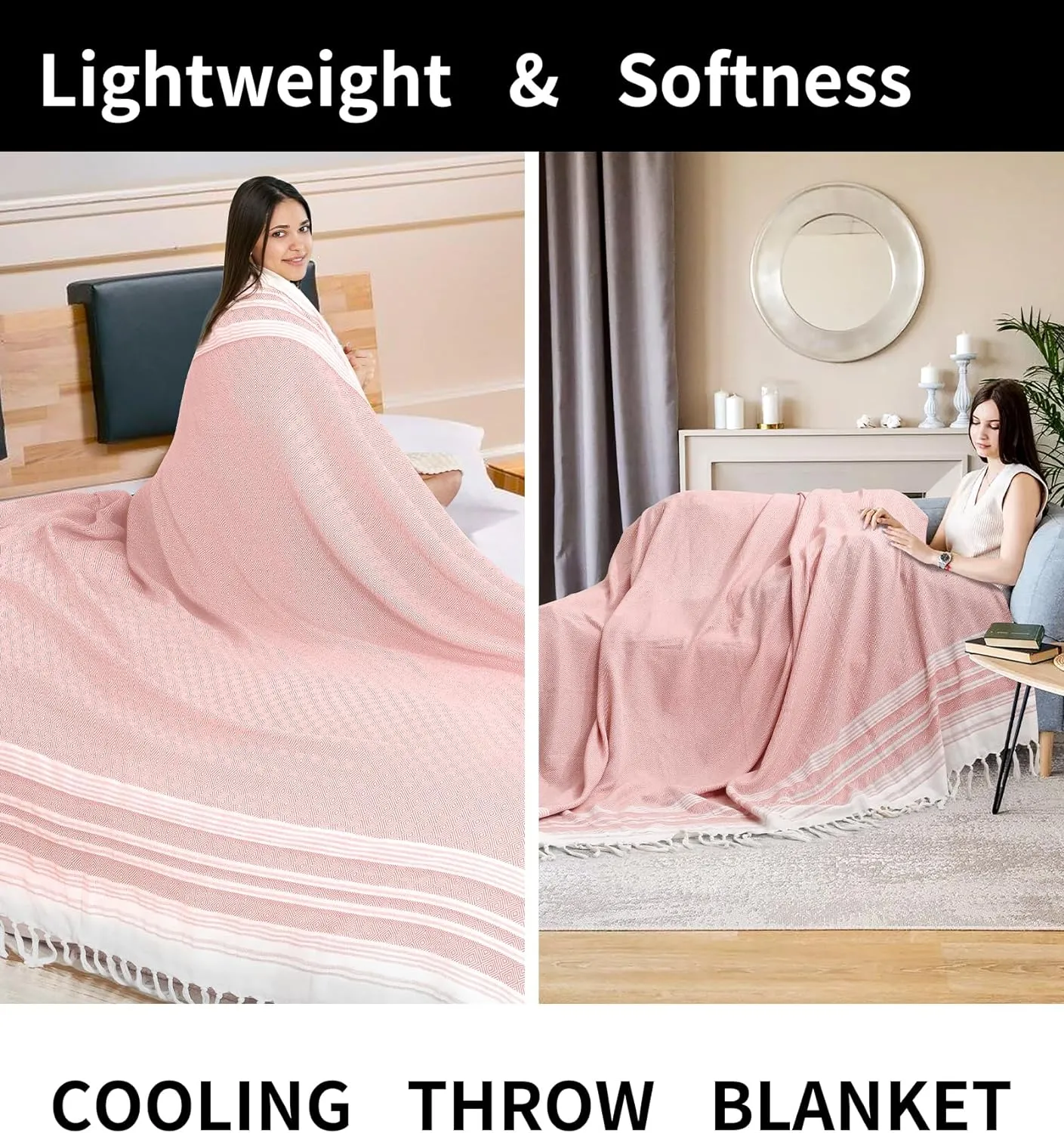 Large Throw Blanket Yoga Blanket Turkish Beach Towel Women Birthday Ideas Mother Day Grandma Grandmother Wife Sister Girlfriend Her Female Boss Teacher Appreciation Thank You Retirement
