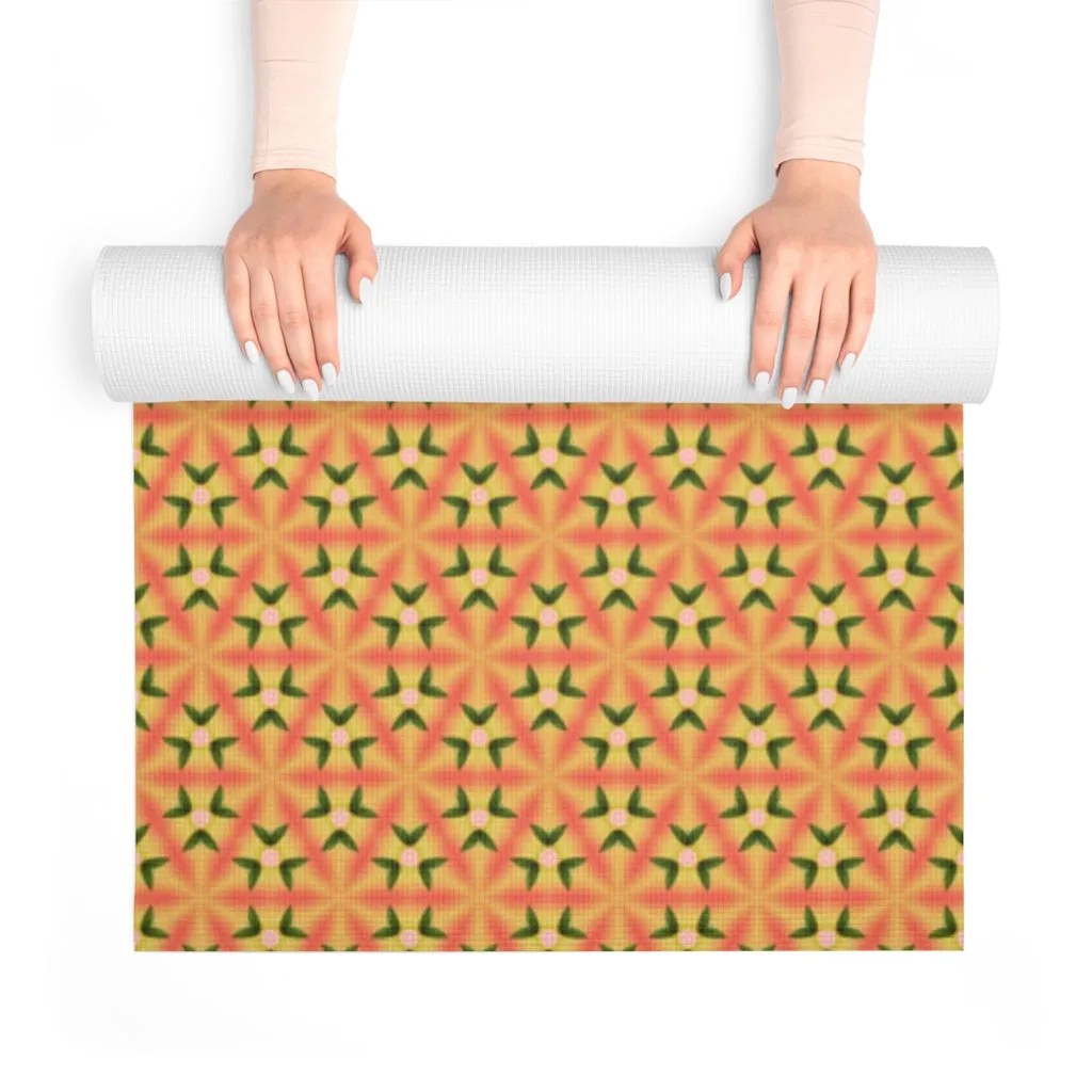NAMASTE SIS Foam Yoga Mat - PEACH PRINT