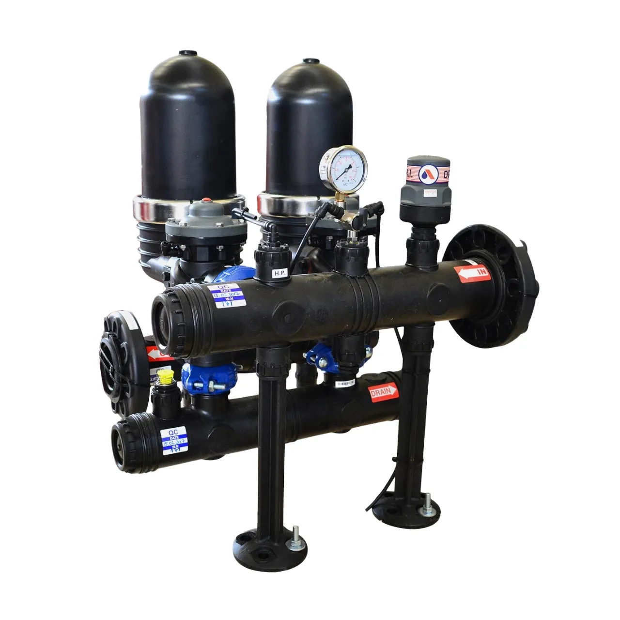 Netafim Spin Klin 50mm Dual Fully Automatic Self-Cleaning Disc Filters with 80mm PP Manifolds - 1760cm² (160-400LPM)