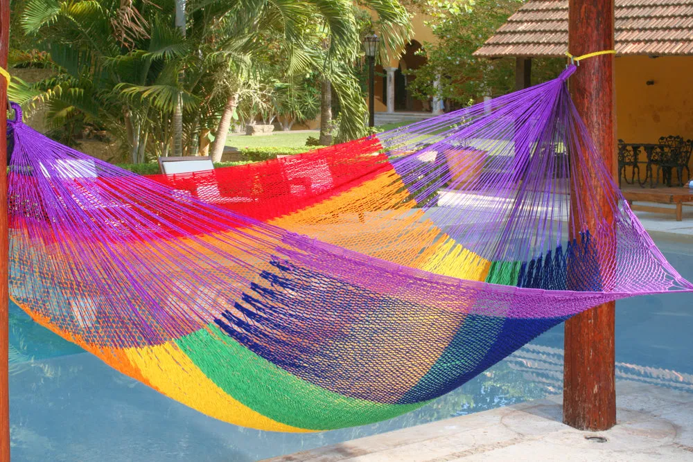 NNEDSZ  Size Outoor Cotton Mayan Legacy Mexican Hammock in Rainbow