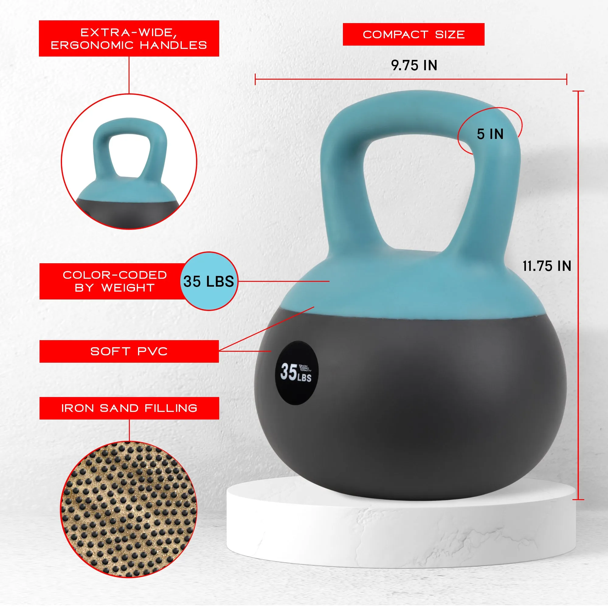 NonZero Gravity Iron Sand Soft Kettlebell 140lb Set