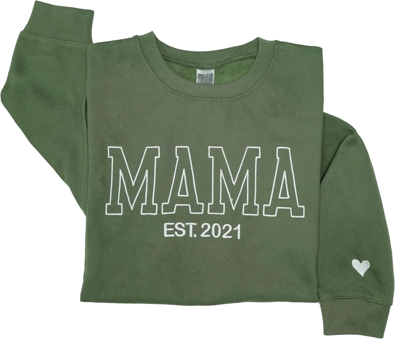 Personalized Embroidered Mama EST Sweatshirt For Women, Custom Gifts for Mother's Day Chirstmas Birthday for Mama