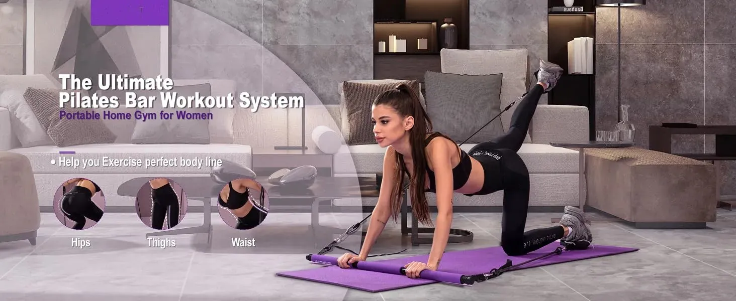 Pilates Bar Kit with Resistance Bands
