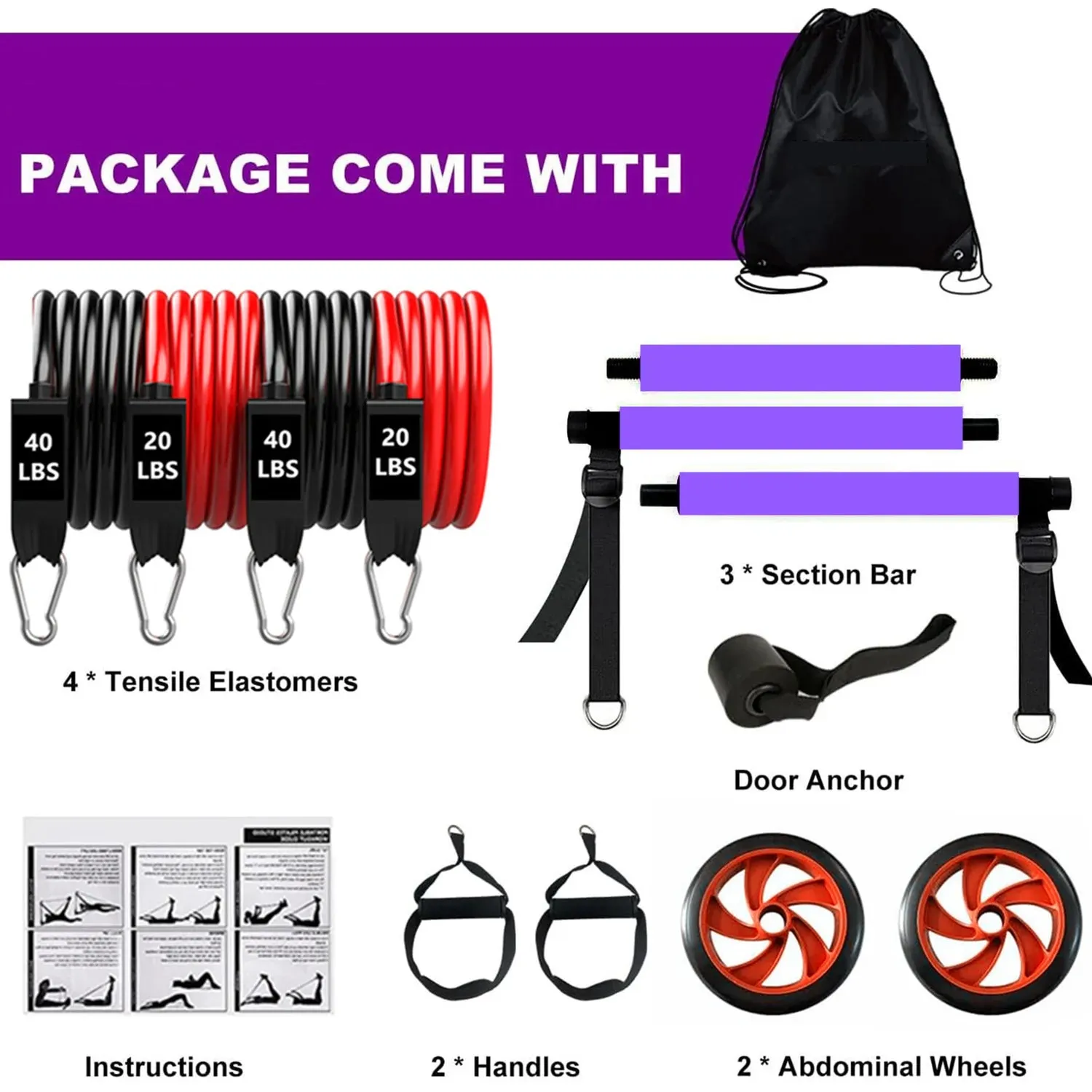 Pilates Bar Kit with Resistance Bands