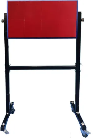 Ping Pong Rebound Board Rebounder with 8 Red Rubbers, 2nd Generation Table Tennis Return Board Self Training Equipment, Strong Steel Frame & Wheels | Easy to Install (44.5" H x 27.5" W)