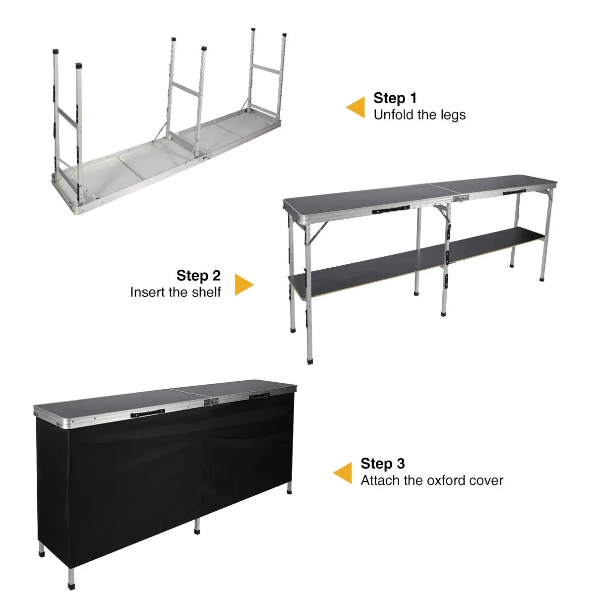 Portable Bar Table with Double Layer for Party