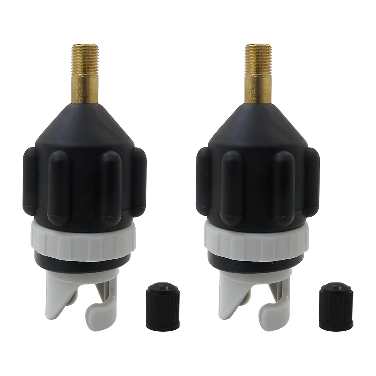 Premium 2Pcs Inflatable Stand Up Paddleboard SUP Pump Adaptor, Universal Standard Schrader Air Valve Adapter Pumping Head Connector Converter for Inflating Boat, Kayak, Surfboard, Bed, Car Tire, Black