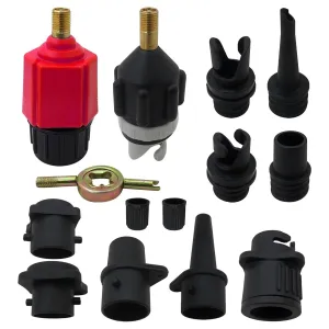 Premium Inflatable Pump Adaptor Air Pump Adapter Fit for SUP Inflatable Car Air Compressor Valve Adapter with 9 Air Valve Nozzle for Paddle Board Inflatable Boat