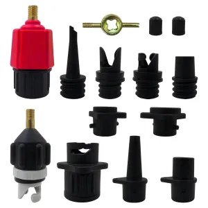 Premium Inflatable SUP Pump Adaptor, Paddle Board SUP Valve Adapter with 9 Standard Conventional Air Pump Adapter for Inflatables, Paddle Board Pump Attachment Inflatable Boat Air Valve Adapter