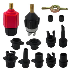 Premium Inflatable SUP Pump Adaptor, Paddle Board SUP Valve Adapter with 9 Standard Conventional Air Pump Nozzles for Inflatables SUP Inflator Adapter Inflatable Boat Paddle Board SUP Board