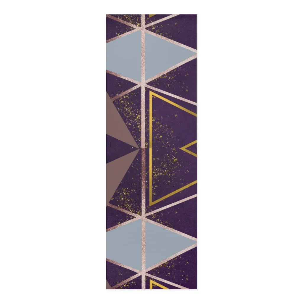 Purple and Rose Gold Geometric Foam Yoga Mat (Designed by Dunbi)