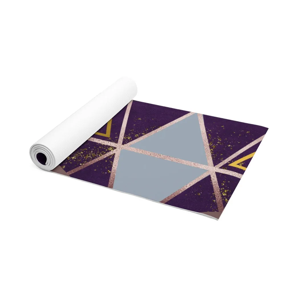 Purple and Rose Gold Geometric Foam Yoga Mat (Designed by Dunbi)