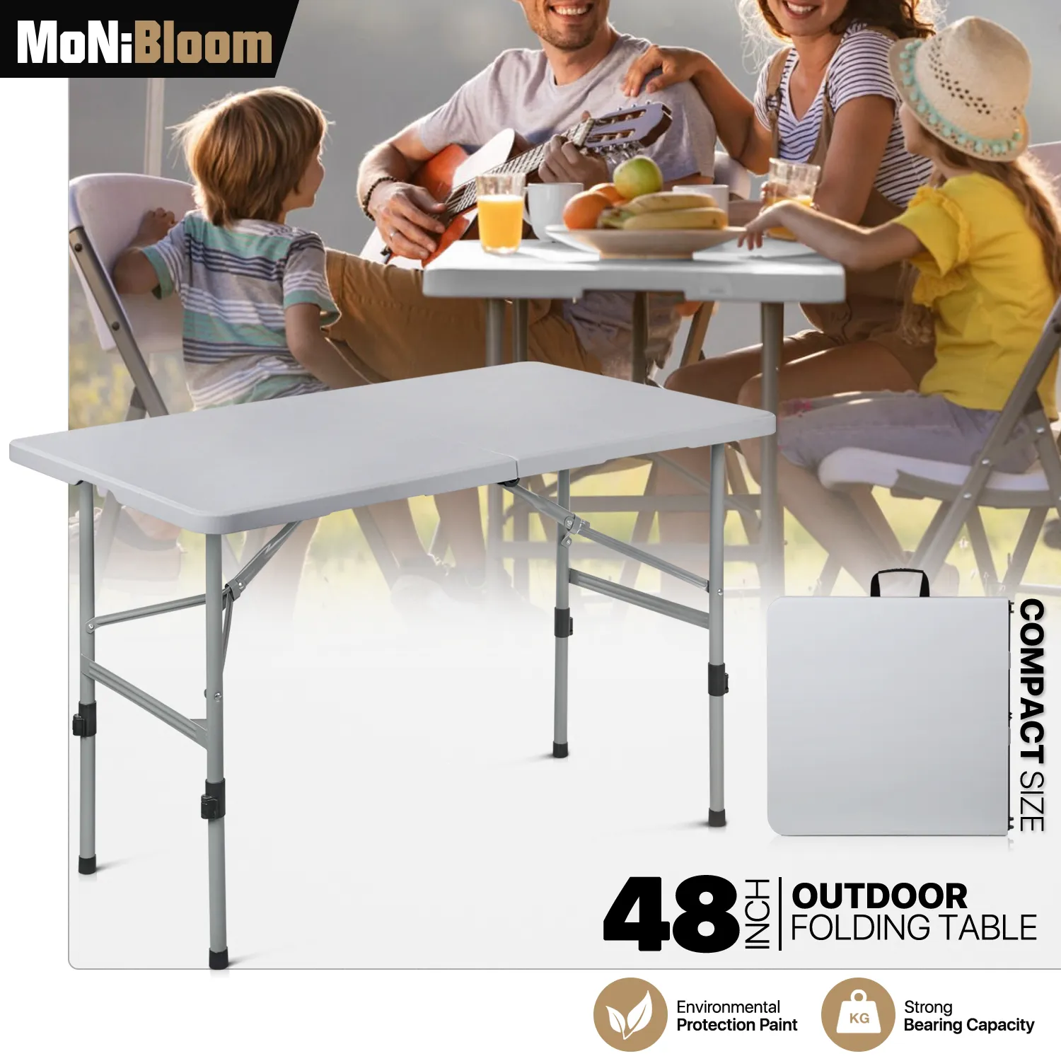 Rectangular 48" Foldable Table