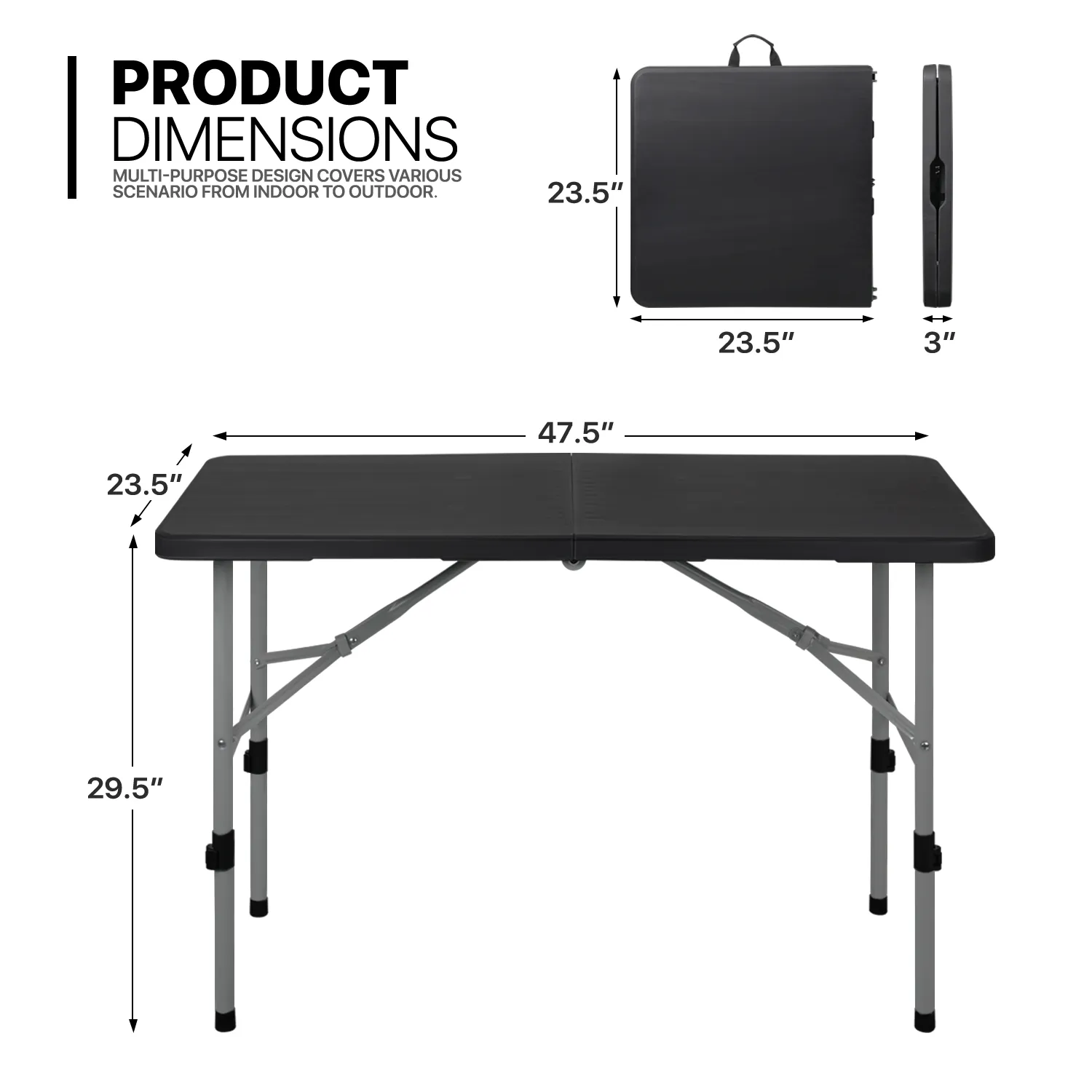Rectangular 48" Foldable Table