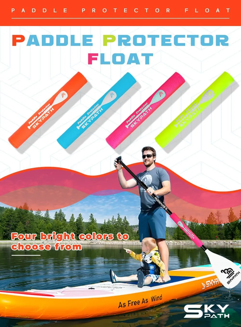 Skypath Paddle Float- Kayak Accessory for Paddle, SUP Board Accessory, High Density Foam, Adjustable EVA w/Hook & Loop Closure, Buoyancy, Kayak Flotation- Kayaks, Stand up Paddle Board