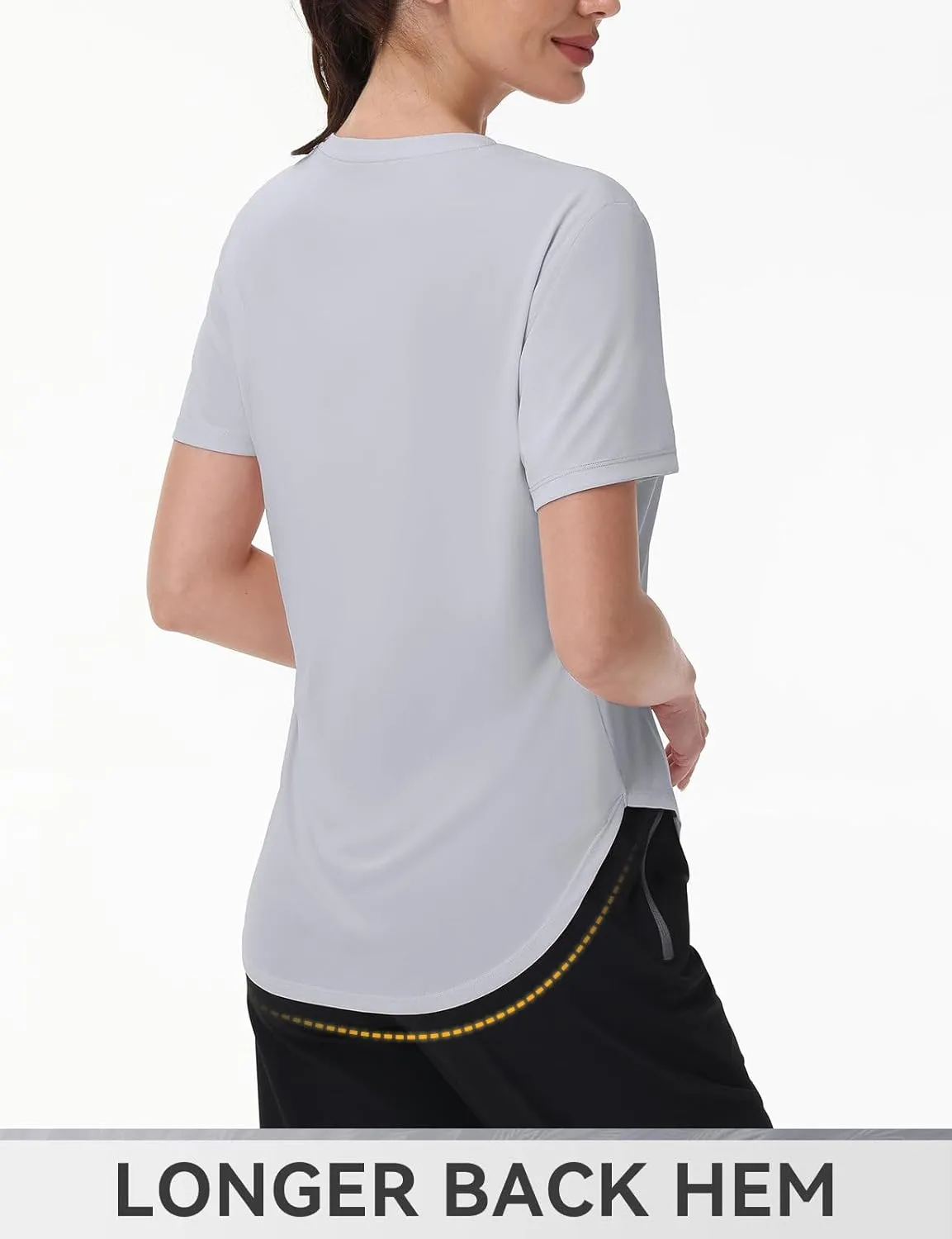 SPEXIAL Women's Short Sleeve Sun Shirt UPF 50  V Neck Hiking Workout Tops Moisture Wicking Quick Dry T-Shirts