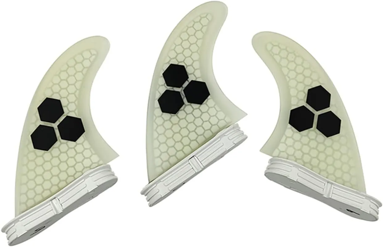 *This Well Rounded Template is Designed to Strike 2 Fins G7 Large Sup Board Fiberglass Honeycomb 3 Pcs/Set Prancha Stand Up Paddle Board Thruster Fin Sets (Color : Grey L, Size : 1)
