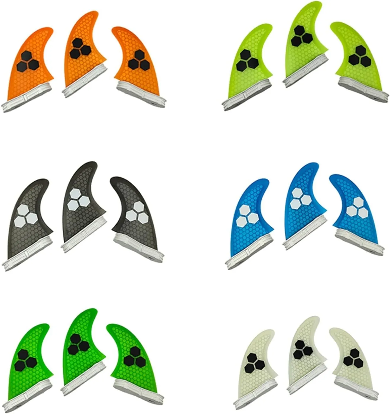 *This Well Rounded Template is Designed to Strike 2 Fins G7 Large Sup Board Fiberglass Honeycomb 3 Pcs/Set Prancha Stand Up Paddle Board Thruster Fin Sets (Color : Grey L, Size : 1)