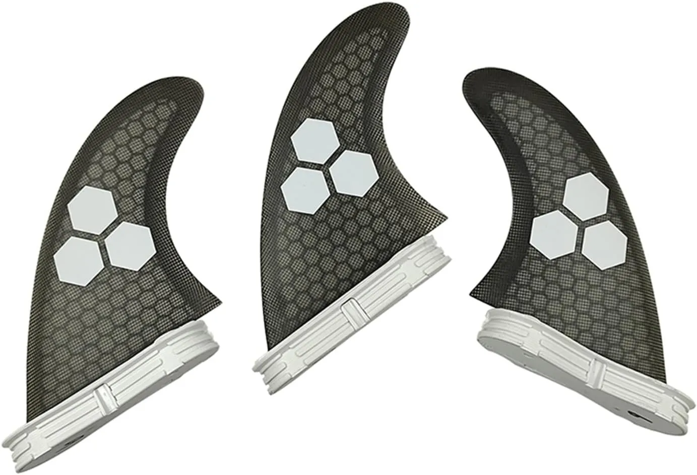 *This Well Rounded Template is Designed to Strike 2 Fins G7 Large Sup Board Fiberglass Honeycomb 3 Pcs/Set Prancha Stand Up Paddle Board Thruster Fin Sets (Color : Grey L, Size : 1)