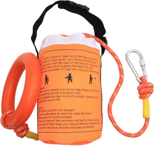 Throwable Flotation Device, Water Rescue Boat Rope Throw Bag 8mm Rope with 69ft Length Emergency Safety Equipment for Kayak Raft Boat Throwable Flotation Device