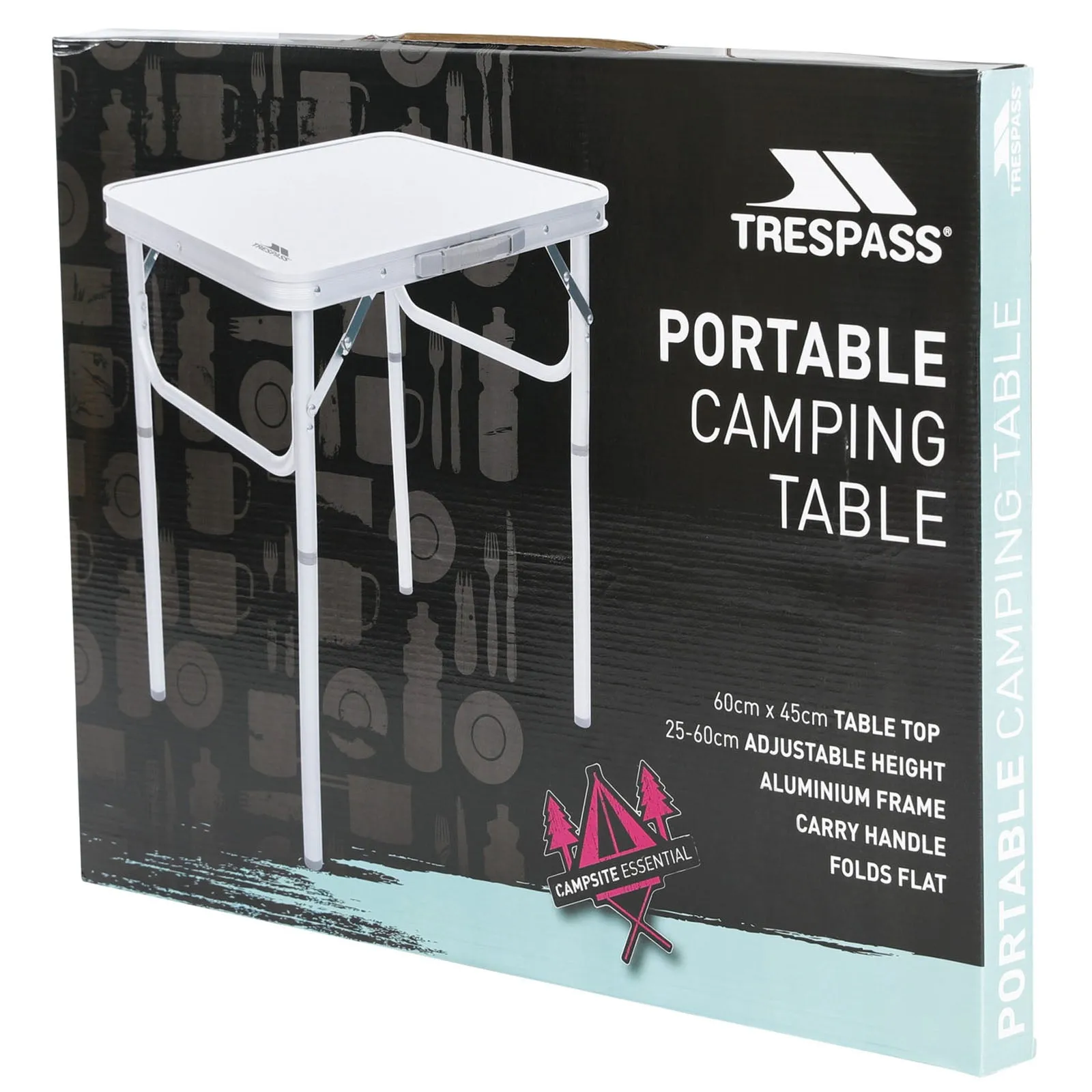 Trespass Trestles 60 X 45 Fold Away Camping Table - Silver