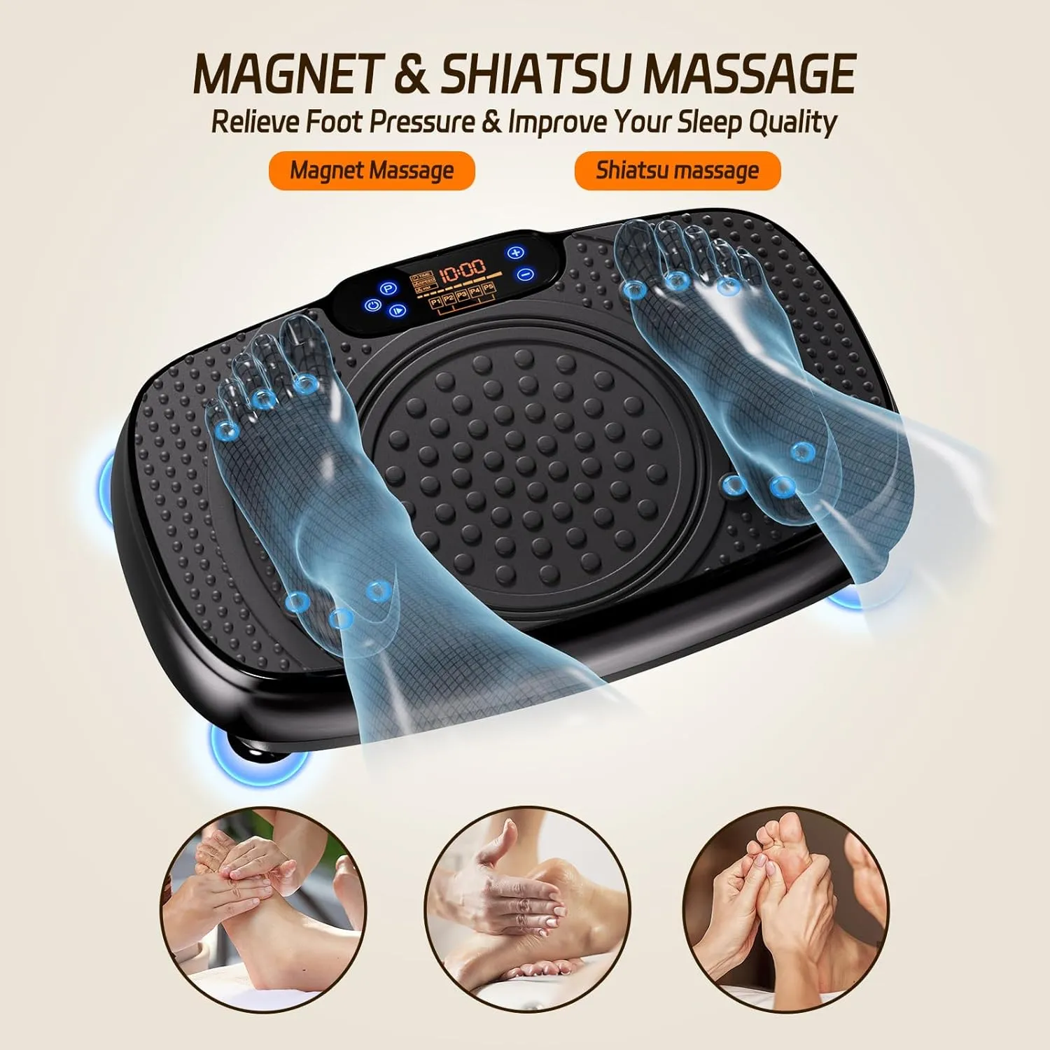 Vibration Plate Exercise Machine: TISSCARE Vibrating Plates for Weight Loss and Lymphatic Drainage, Whole Body Workout Sculpting Platform for Home Fitness Fat Burner for Women Men